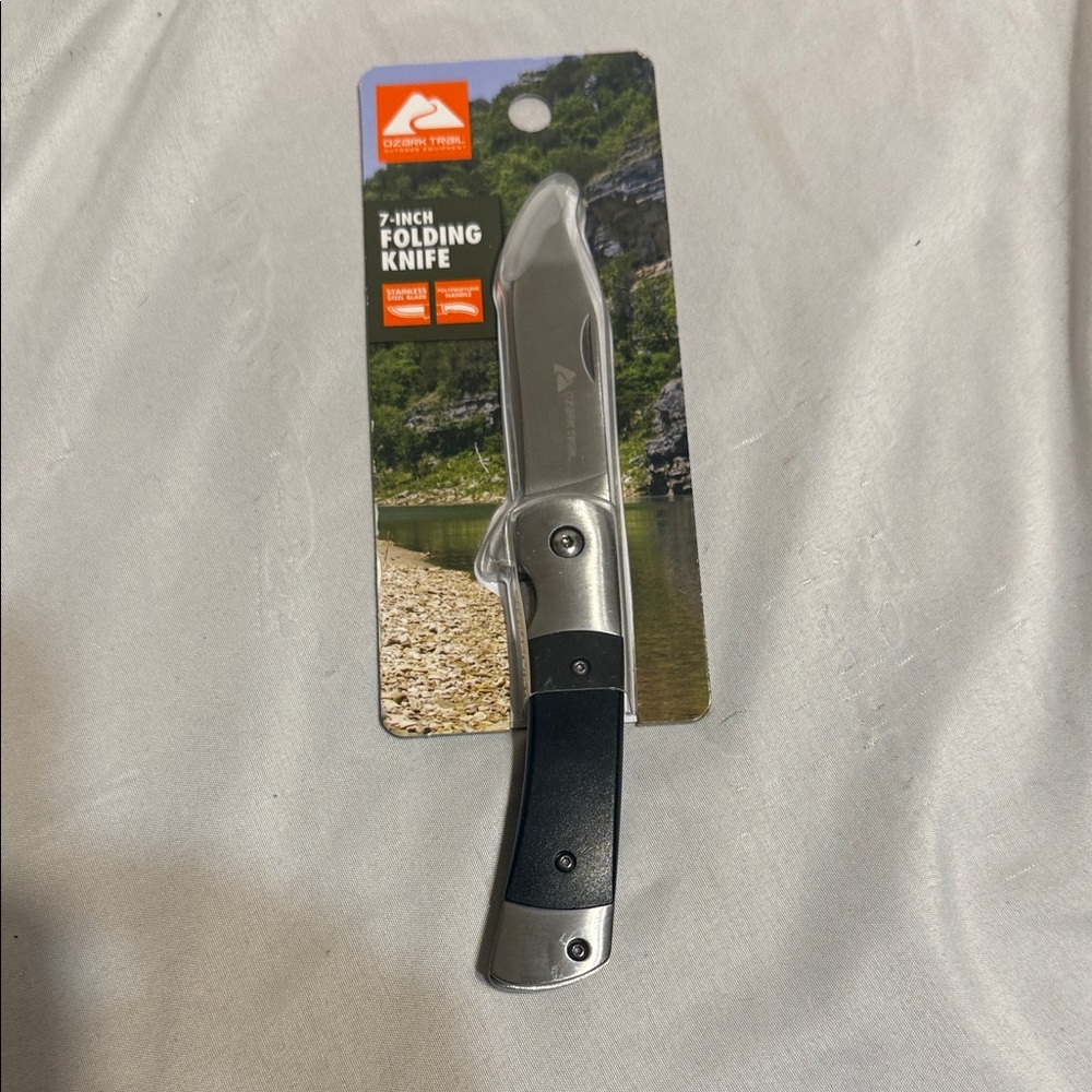 Ozark Trail Silver and Black Folding Knife